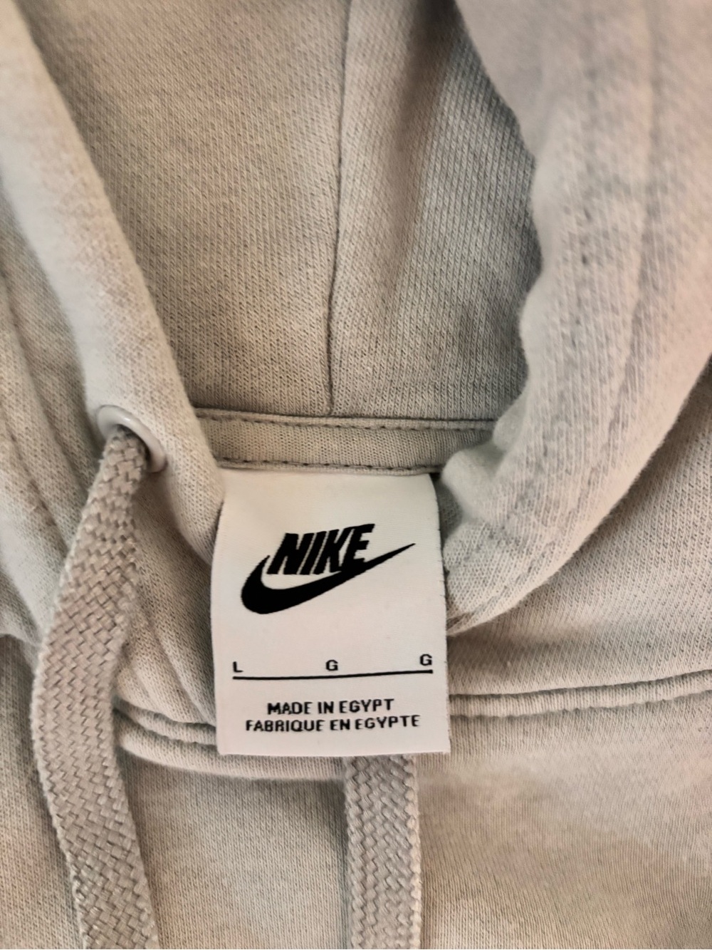 Nike Light Gray Hoodie with Drawstring